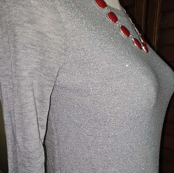 Ann Taylor Sparkly Crew Neck Sweater (XSP) - Picture 2 of 7